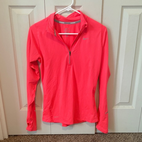 Nike Women's Bright Coral Long Sleeve Top - Picture 1 of 3